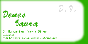 denes vavra business card