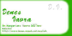 denes vavra business card